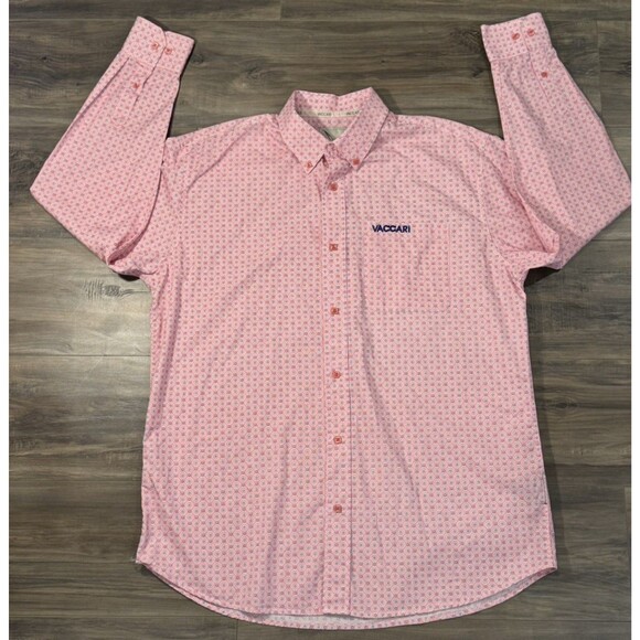 VACCARI Mens M 100% Cotton Long Sleeve Western Cowboy Shirt - Picture 1 of 9